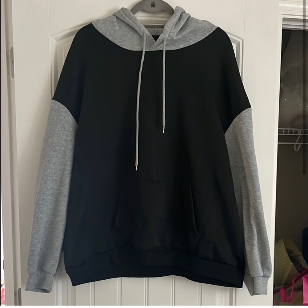 Two-Tone Black and Gray Hoodie